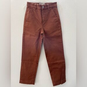 Everlane straight leg crop, cocoa brown, size 0